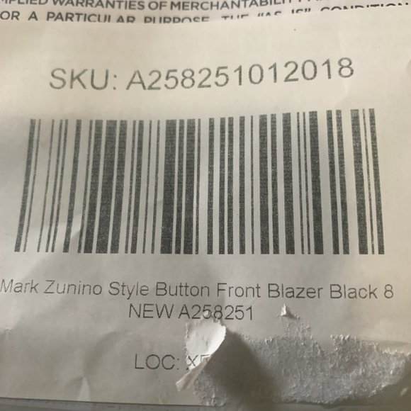 NWT MARK ZUNINO STYLE BUTTON FRONT BLACK BLAZER 8 - Picture 11 of 11